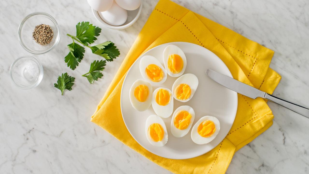 Hard cooked eggs